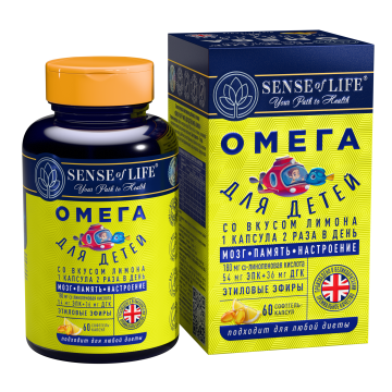 SENSE OF LIFE, Омега-3 (Omega Junior), капсулы, 60 шт.