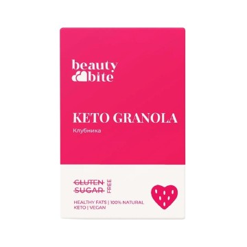 Beauty Bite, Кето-гранола с клубникой, 125 г