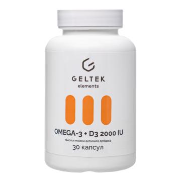 Geltek, Омега-3 + витамин D3, капсулы, 30 шт.