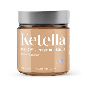 Beauty Bite, Кето-паста «Ketella» шоколадно-миндальная со вкусом кофе, 180 г